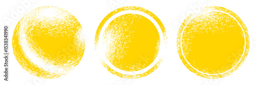 Circle grunge stamp set. Round vector isolated on white background. Yellow stamp vector. Collection for grunge badge, seal, ink and stamp design template.