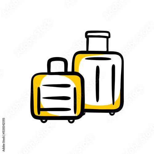 Suitcases icon on transparent background for web and graphic design