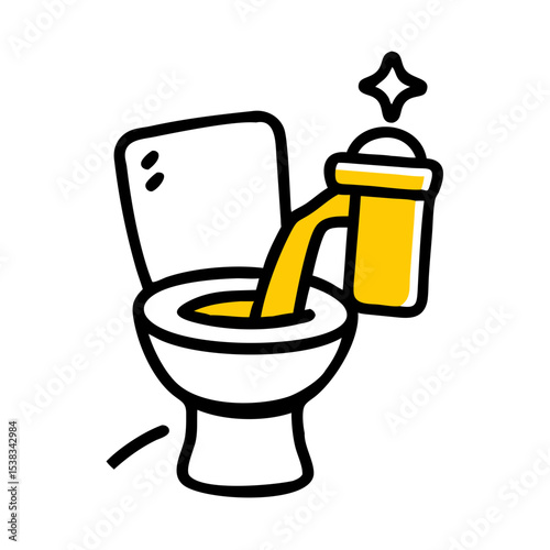 Toilet cleaning on transparent background for web and graphic design