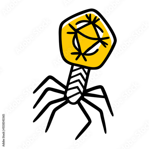 Virus or bacteriophage on transparent background for web and graphic design