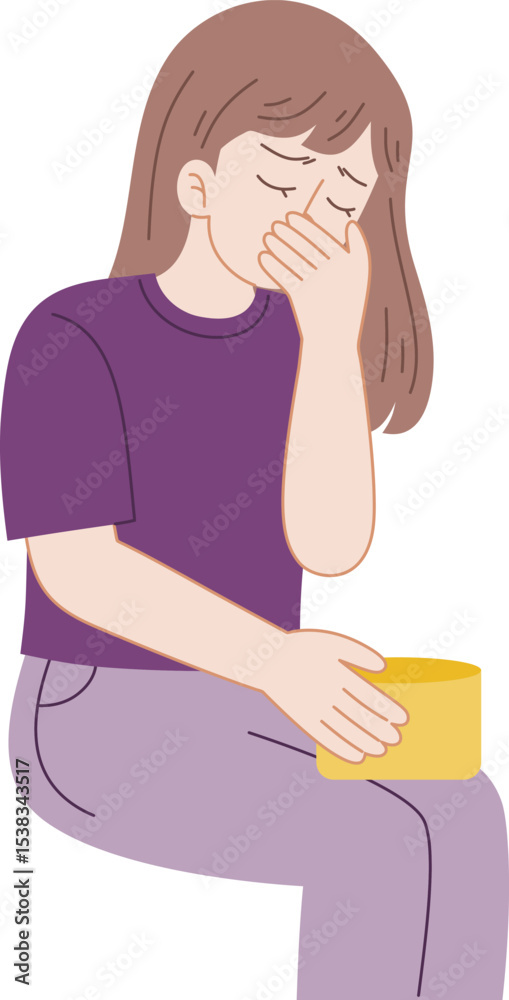 Feeling Overwhelmed: A young woman, deeply distressed, sits hunched, embodying raw emotion and conveying a sense of isolation, distress, and despondency. Feeling Overwhelmed: A young woman, deeply distressed, sits hunched, embodying raw emotion and conveying a sense of isolation, distress, and despondency.