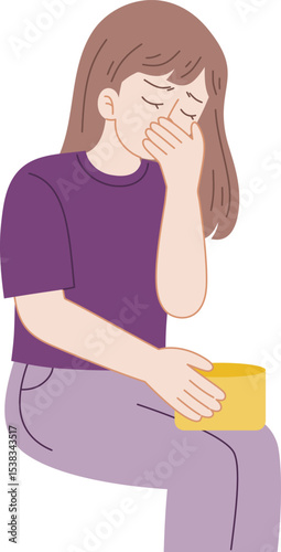 Feeling Overwhelmed: A young woman, deeply distressed, sits hunched, embodying raw emotion and conveying a sense of isolation, distress, and despondency.