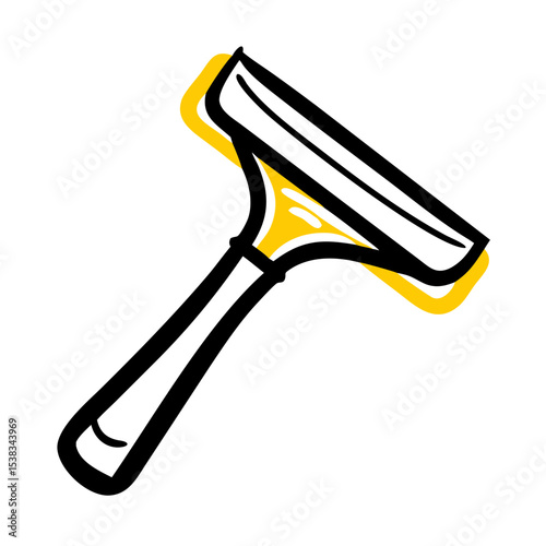 Window squeegee on transparent background for web and graphic design