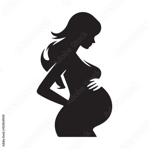 pregnant woman vector silhouette clip art logo design illustration
