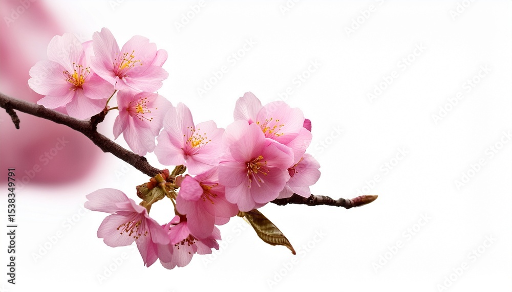 Fototapeta premium pink flower blooming on the tree branch nature sakura isolated