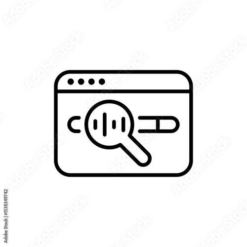 Editable stroke line icons with voice recognition technology arranged separately on transparent background flat vector illustration