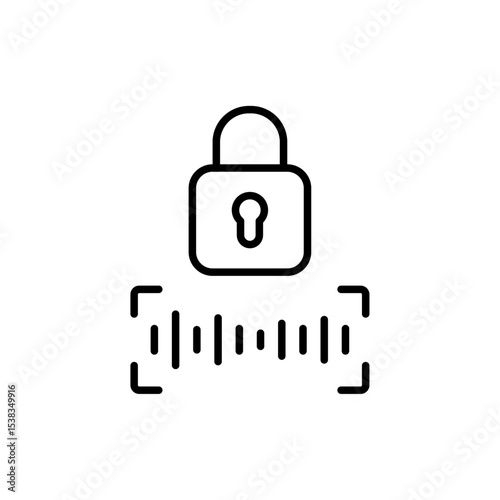 Editable stroke line icons with voice recognition technology arranged separately on transparent background flat vector illustration
