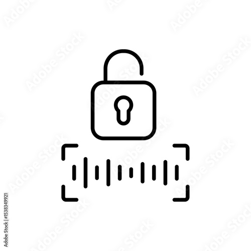 Editable stroke line icons with voice recognition technology arranged separately on transparent background flat vector illustration