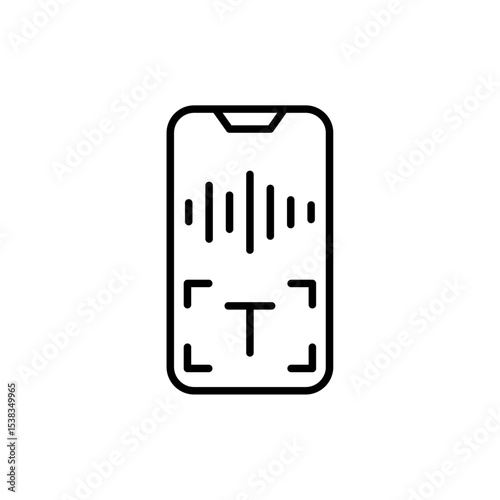 Editable stroke line icons with voice recognition technology arranged separately on transparent background flat vector illustration