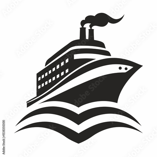 silhouette of a cruise ship