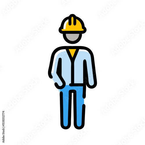 Full Body Construction Worker Vector Illustration – Builder in Hard Hat with Safety Vest and Clipboard, Perfect for Architect, Civil Engineer, Site Supervisor, Project Manager, or Industrial Icon