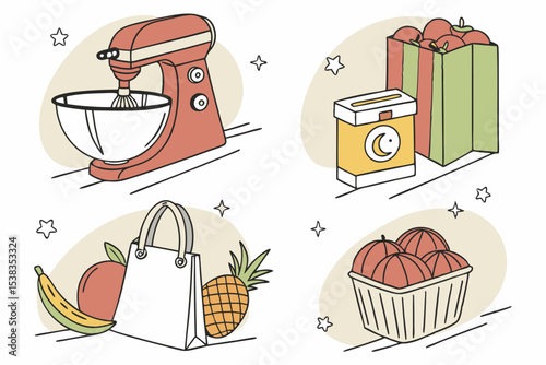christmas icons set