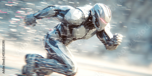 Robot running at high speed outdoors