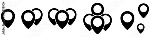 Location vector icon set. Pin icon. Map pin illustration sign collection. point symbol. Position logo.