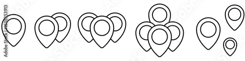 Location vector icon set. Pin icon. Map pin illustration sign collection. point symbol. Position logo.