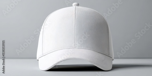 Blank white baseball hat mockup banner