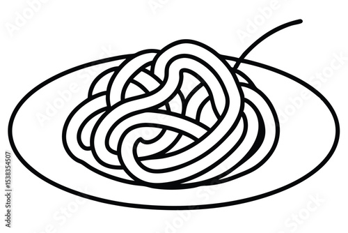 Spaghetti line drawing vector design illustration