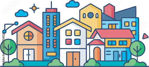 Real estate icon set vector art illustration 1