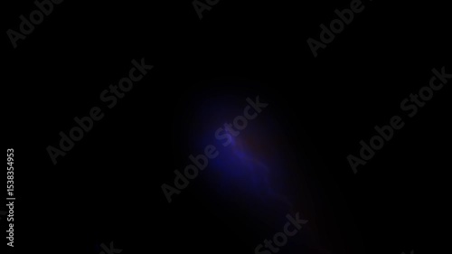 Lightning-Filled Sky, Dark Cloud Flythrough with Dramatic Weather Effects, Abstract glowing blue light background with space and night sky elements.
