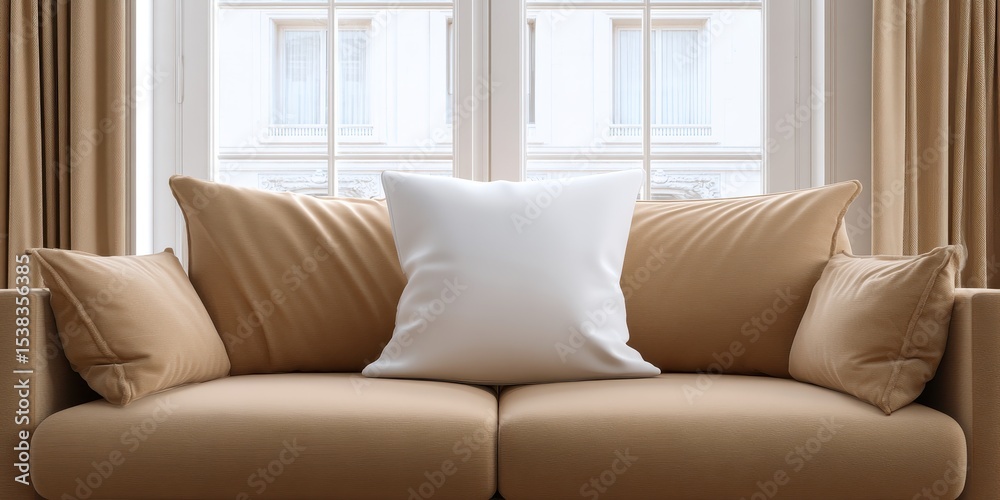 Fototapeta premium Blank white pillow mockup banner
