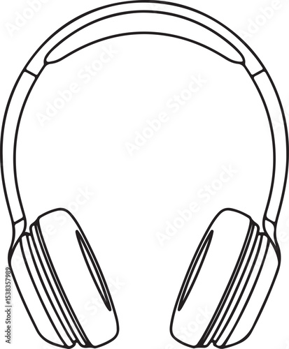 Headphones isolated on white background depicting audio technology and stereo sound