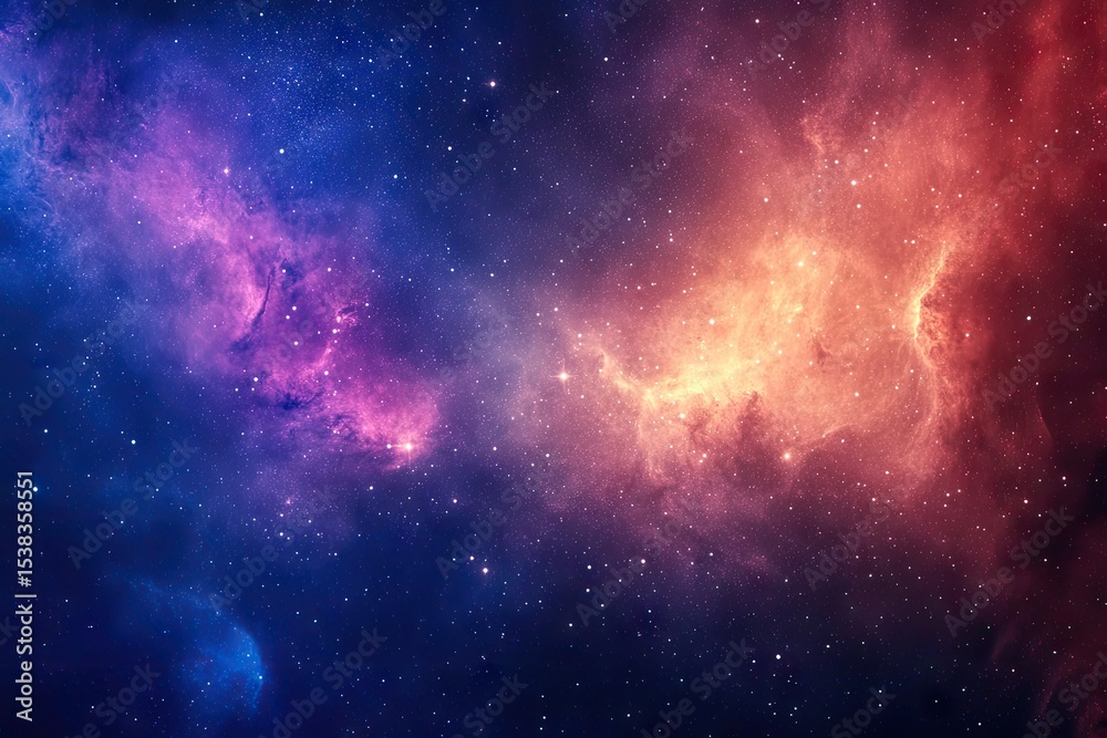 Obraz premium A breathtaking view of the cosmos with vibrant nebulae and countless stars.