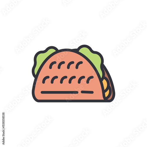 Delicious Taco With Fresh Ingredients On A Transparent Display
