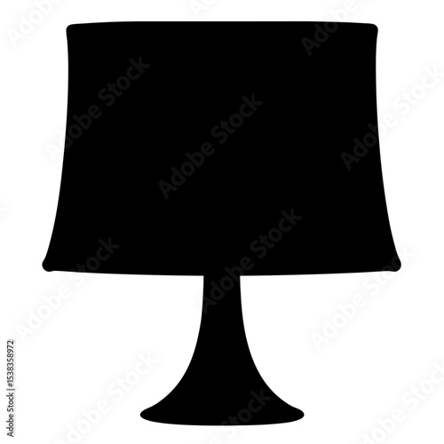 Silhouette of a table lamp with a lampshade and base design