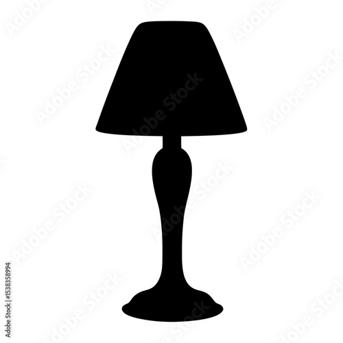 Elegant black silhouette of a table lamp with a classic design