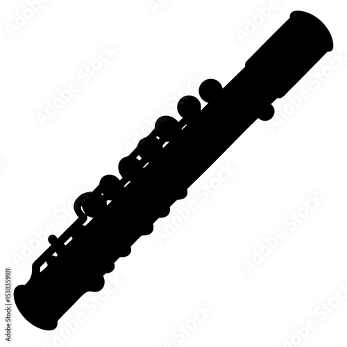 Dramatic silhouette of an oboe, a woodwind instrument for orchestral performances