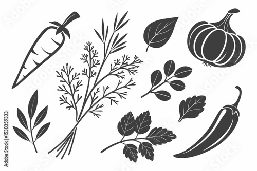hand drawn vegetables