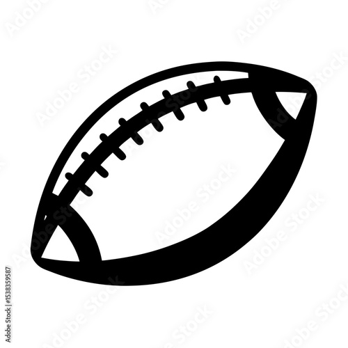 Stylized football illustration in black and white suitable for sports design