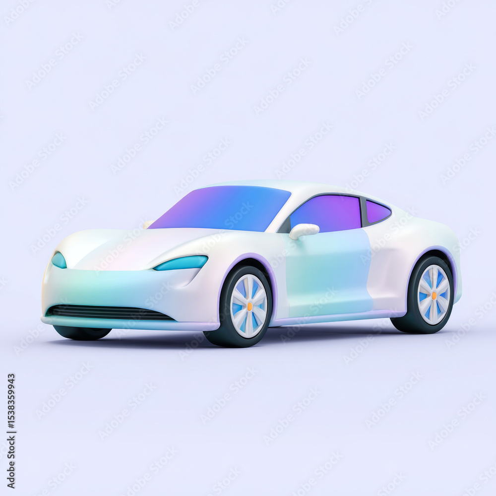 Naklejka premium Light colored cartoon sports car