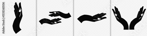 Hand vector silhouette. hands holding vector illustration.
