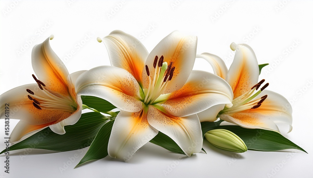 Fototapeta premium beautiful lily isolated on white background