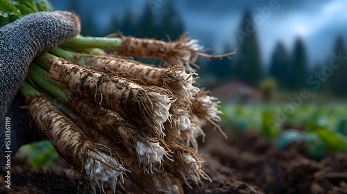 Freshly Harvested Root Vegetables in Hand