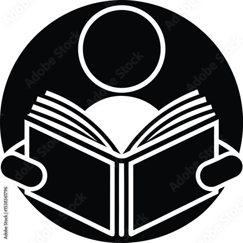 Person Reading a Book  A Simple Icon Representing Knowledge and Learning