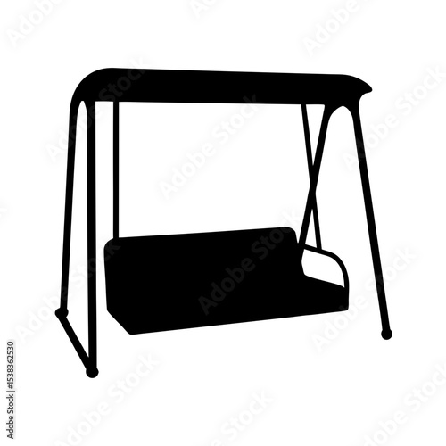 Silhouette of a Covered Patio Swing for Relaxing Outdoors Comfortably