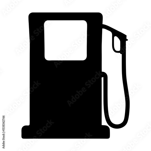 Silhouette of a gas pump station depicting energy and transportation themes