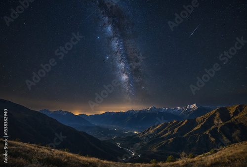 Star Trails in Night Sky Capturing Celestial Motion and Time
