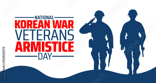 National Korean War Veterans Armistice Day background, banner or poster design template. observed every year in july. Holiday concept. Use to any Template, card, poster, placard, template.