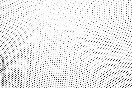 Black white dotted halftone background. Halftone pattern. Black dot on transparent overlay. Monochrome dotted vector illustration. Vintage horizontal halftone gradient.