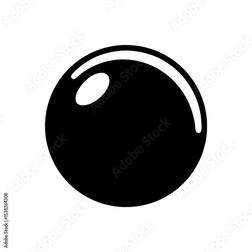 Minimalist black circle with a highlight creating a sense of depth