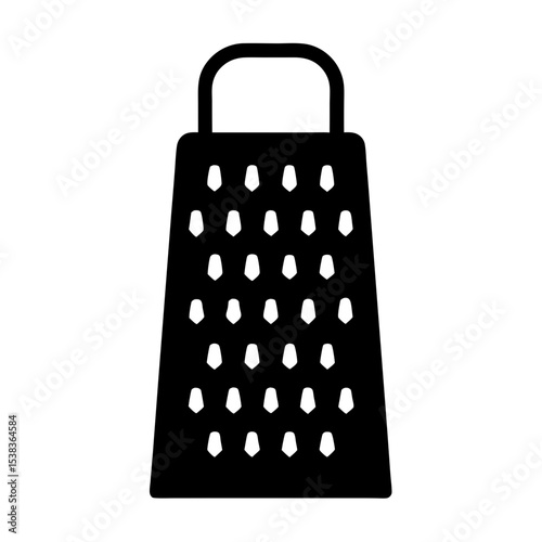 Black and white illustration of a four sided kitchen grater