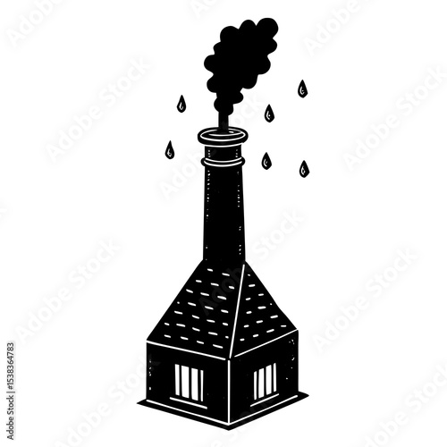 A-Chimney-Dropper Vector Art | Generative AI & Linocut Silhouette Design
