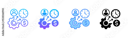 Resource Allocation Multi Style Icon Set