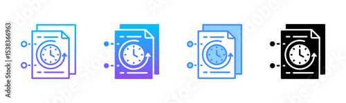 Time Tracking Multi Style Icon Set