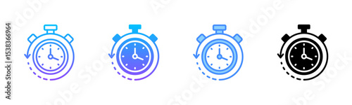 Elapsed Time Multi Style Icon Set