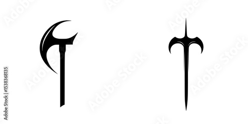 Black icon set featuring unique and distinct symbol designs