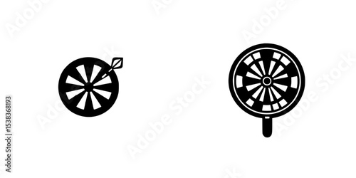 Set of black icons representing wheels with distinct designs for various uses or graphics